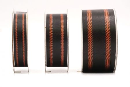 Чорна та помаранчева смугаста тканинна стрічка набір_AI